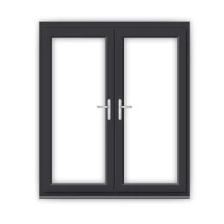 Aluminium franska dörrar grå