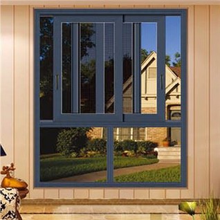 Gråa aluminiumfönster